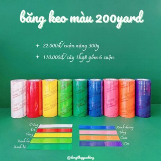 1 cây 6 cuộn băng keo màu 200 yard