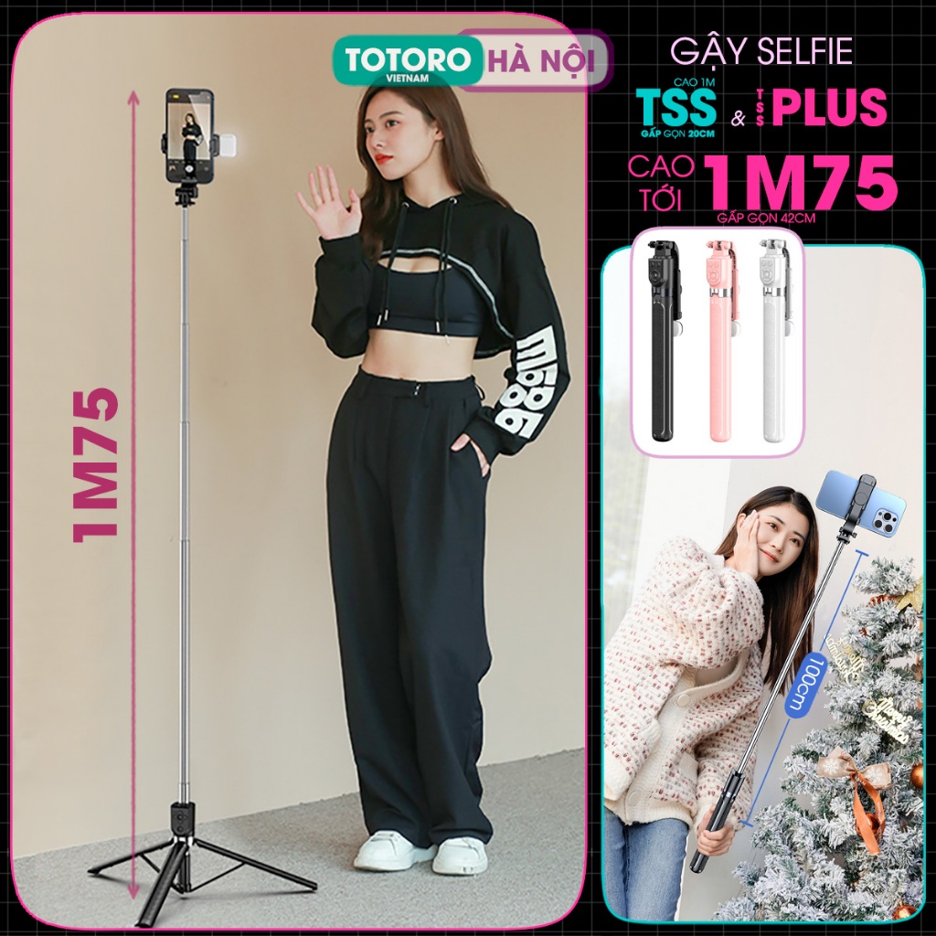 Tripod điện thoại Gậy chụp ảnh 3 chân TSS Selfie Stick Cây chụp hình tự sướng cầm tay - Quay phim video - Livestream