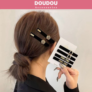  Kẹp tóc mái Doudou Cặp tóc nữ Kẹp BB hoa trà phong cách Hàn Quốc cổ điển sang chảnh thời trang FJ031 