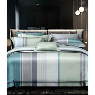 Bộ chăn drap Tencel Mix mẫu sọc - Nice Bedding