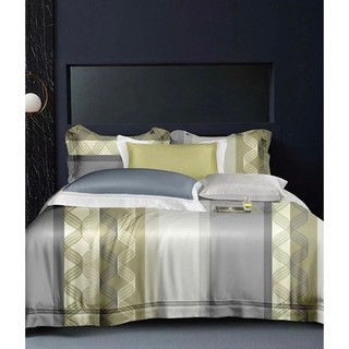 Bộ chăn drap Tencel Mix mẫu sọc - Nice Bedding
