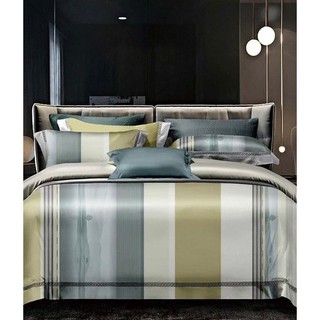 Bộ chăn drap Tencel Mix mẫu sọc - Nice Bedding