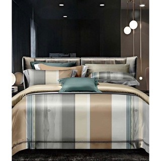 Bộ chăn drap Tencel Mix mẫu sọc - Nice Bedding