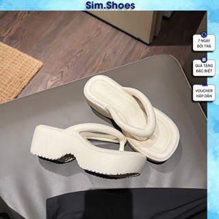 Dép đi biển xỏ ngón đế dày 5cm chống trượt thoải mái phong cách hàn quốc cho nữ dép tông nữ mùa hè đi biển mã 01