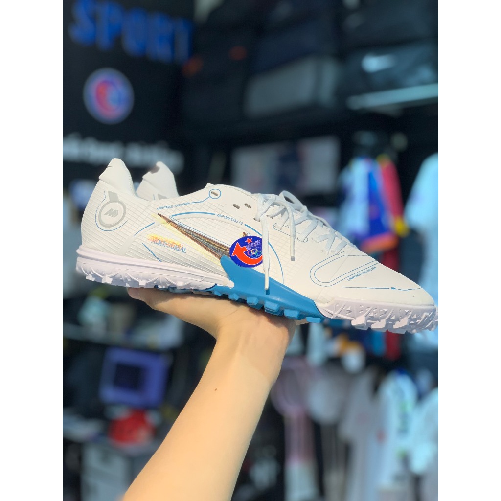 [TẶNG KÈM TẤT VÀ KHÂU ĐẾ MIỄN PHÍ] Giày đá bóng Vapor 14 Academy TF - TRẮNG XANH