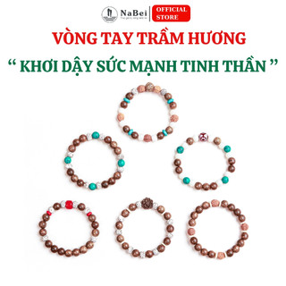Vòng tay gỗ trầm hương mix bồ đề tinh nguyệt, bình an, may mắn nb251 - phong thủy nabei