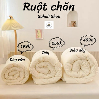 Ruột chăn đông chăn hè Suhali.shop, ruột chăn bông trắng dày kích thước 2m x 2m2 siêu nhẹ, ấm áp