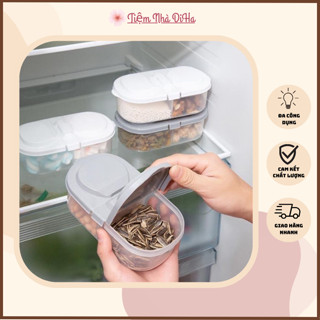 🌸 Hộp Nhựa Đựng Thực Phẩm 2 Ngăn Có Nắp Đậy [CHỌN MÀU] Hộp Bảo Quản Thức Ăn Tiện Dụng Để Tủ Lạnh NC5038 🌸