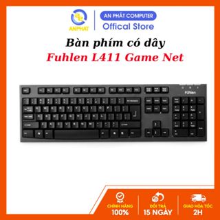 Bàn phím máy tính có dây Fuhlen L411 màu Đen kết nối USB / Không dây siêu bền phím gõ êm chống ồn | BẢO HÀNH 24 THÁNG
