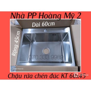 [Chậu Đúc] Chậu Rửa Chén Bát inox SUS 304 KT 60x45