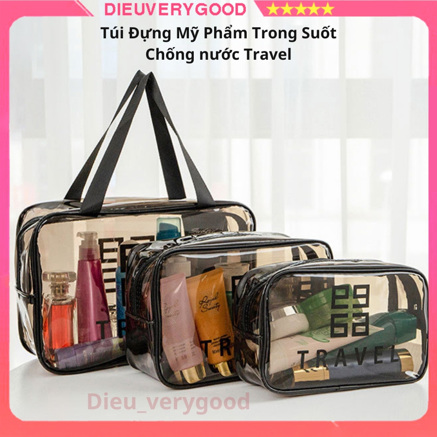 Túi đựng đồ makeup mỹ phẩm trong suốt đựng đồ trang điểm đồ dùng cá nhân du lịch