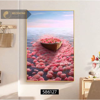 60x90 -Tranh Treo Tường Canvas Cao Cấp Hoa Hồng Hoa Mẫu Đơn Tình Yêu Lãng Mạn Trang Trí Phòng KHách/ phòng ngủ