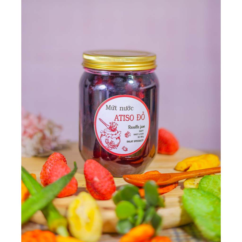 Mứt Atiso đỏ nước - Vị chua ngọt của atiso cực ngon, giòn - Đặc sản đà lạt - 500G