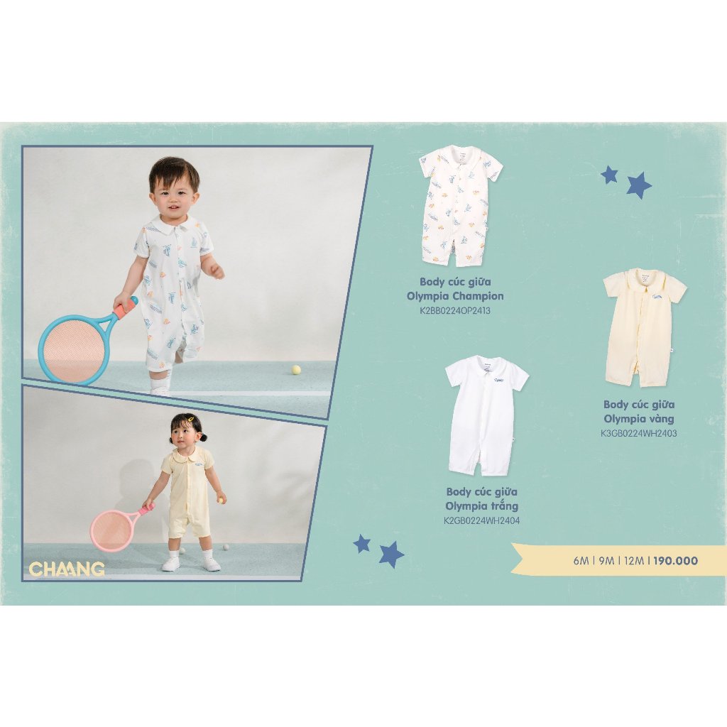 [ CHAANG 2024 OLYMPIA ] Bộ body cộc cho bé