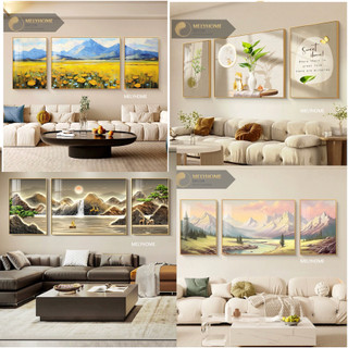 Khổ Lớn - Bộ 3 mới Tranh Treo Tường Canvas-Tráng gương Trừu tượng Phong Cảnh Rừng Núi Cánh Đồng Hoa Biển Phong Thuỷ Hươu