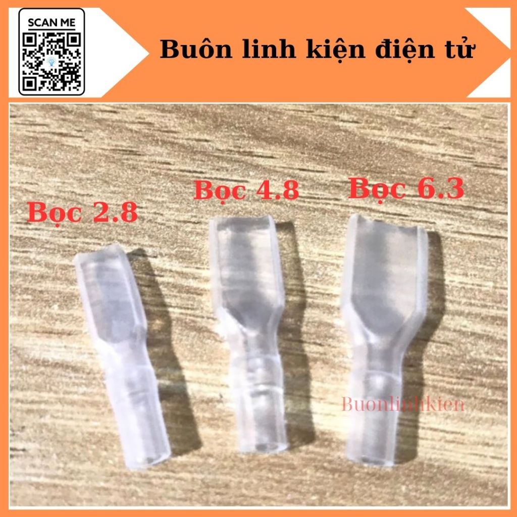 Xu bọc cos 2.8, 4.8, 6.3 (túi 100 cái), mũ chụp đầu cos