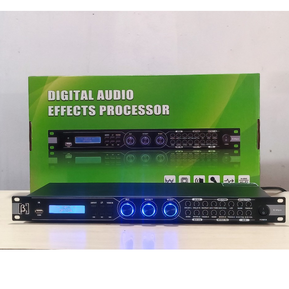 Vang Cơ Lai Số B3 - K88 PRO Chống Hú FBX - ECHO - REVERB Tích Hợp 8 Chế Độ Vang Số Chuyên Nghiệp