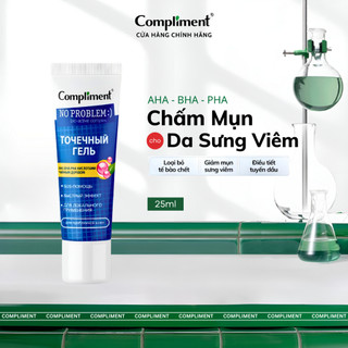 Chấm Mụn AHA-BHA-PHA Compliment No Problem, Kem Giảm Mụn Sưng Viêm, Gel Kiềm Dầu Phục Hồi Tái Tạo Da 25ml