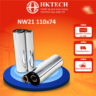 Mực in mã vạch, in tem nhãn Wax Premium Ribbon NW21 khổ 110x74m gồm 2 lõi mực 0.5 inch