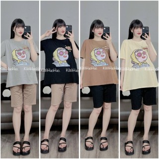 Bộ bầu và sau sinh - bộ bầu mặc nhà nơ hông phối viền ren trắng ở ngực freesize đến 70kg