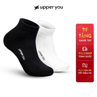 Combo5 Tất Bamboo sợi tre cổ ngắn Unisex thời trang cao cấp Upper You khử mùi hôi chân thấm hút dày dặn 2 màu đen trắng