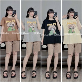 Bộ bầu mặc nhà mùa hè tằm đũi chất mát