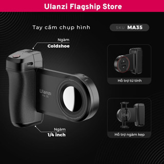 Ulanzi MA35 Tay cầm chụp hình cho điện thoại kết nối từ tính cùng nút remote bluetooth đi kèm