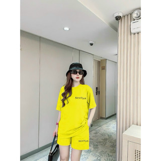 SET BỘ NỮ SHORT COTTON  THÊU LOGO CAO CẤP