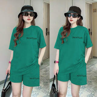 SET BỘ NỮ SHORT COTTON  THÊU LOGO CAO CẤP