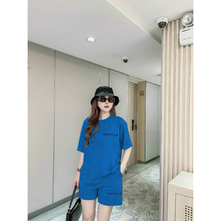 SET BỘ NỮ SHORT COTTON  THÊU LOGO CAO CẤP