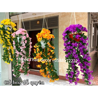 Giỏ hoa rủ bồ công anh , giỏ hoa treo ban công, giỏ hoa treo giả trang trí,decor, trang trí nhà, decor phòng,