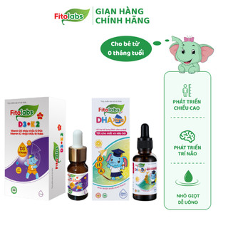 {MUA 2 TẶNG 1} Bộ Đôi D3K2 và DHA Hỗ Trợ Phát Triển Chiều Cao, Bé Thông Minh, Mắt Sáng Khỏe - Vitamin Cho Bé