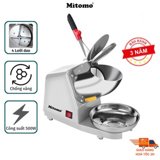 Máy xay đá bào, đá tuyết mịn 4 lưỡi, 2 nắp Mitomo MBD - 500 MAX - HÀNG CHÍNH HÃNG .
