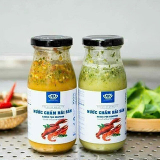 Combo 2 chai nước chấm hải sản - muối ớt xanh và muối ớt đỏ thương hiệu vua nước chấm - 340gr
