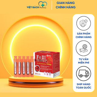 Sắt Testsu bổ sung sắt acid folic cho bà bầu trẻ em và người lớn thiếu máu không gây táo bón 20 ống