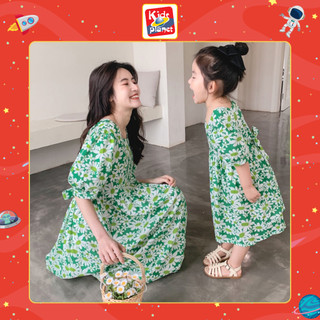 Váy xoè hoa cho mẹ & bé mặc đôi - mặc gia đình (Bé cao từ 90-140cm, nặng 10 - 32kg, mẹ từ 42-65kg) N00874