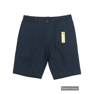 Quần short nam ezy pleat chino shorts navy- size xs-s-m