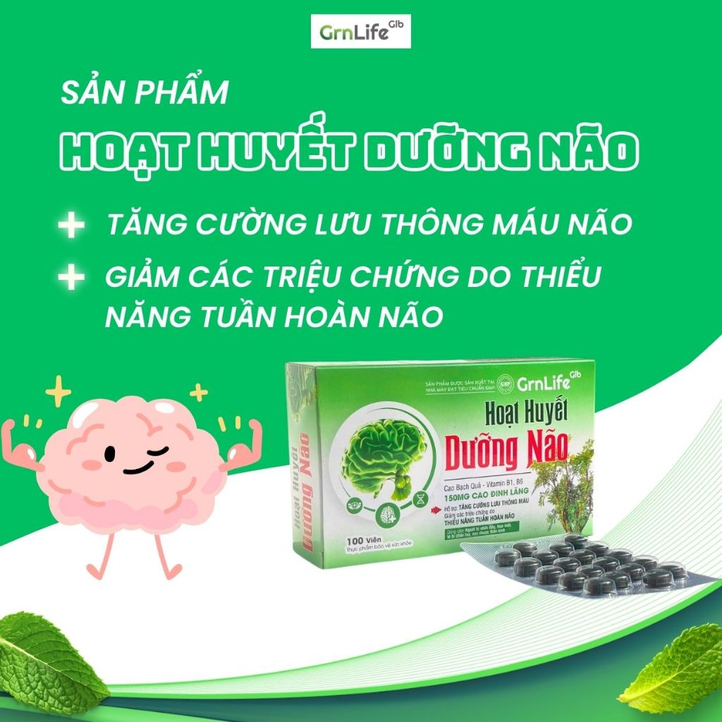 Hoạt Huyết Dưỡng Não Đại Uy (100 viên) - Bổ não, tăng cường trí nhớ (bao phim, bao đường)