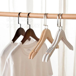 Combo 10 cái Móc gỗ treo quần áo dài 44cm, móc gỗ đủ màu đầu gỗ vuông
