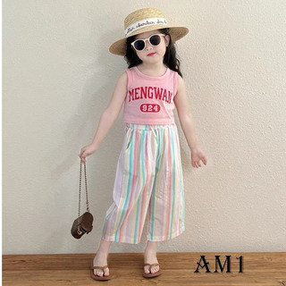 Quần dài bé gái kẻ cầu vồng cho bé gái TB446 TN447 VÀ Áo croptop xinh xắn cho bé TB451 TN452