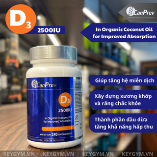[KEYGYM] Thực Phẩm Bổ Sung Canprev D3K2 - D3, viên nang dầu dừa tăng khả năng hấp thu - KEYGYM