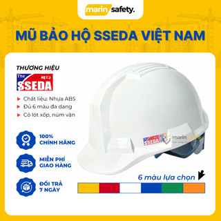 Nón bảo hộ lao động SSEDA Việt Nam mặt phẳng có núm vặn, chống va đập - Marin Safety