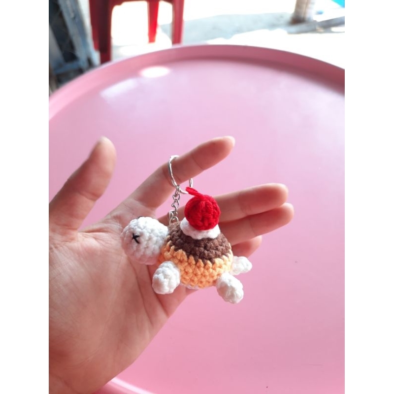 Móc khoá rùa mini bằng len handmade