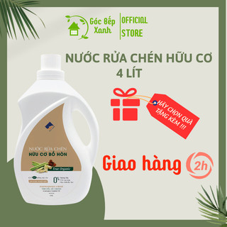 Nước rửa chén Ecocare hữu cơ bồ hòn với tinh dầu thiên nhiên, Can 4 Lít