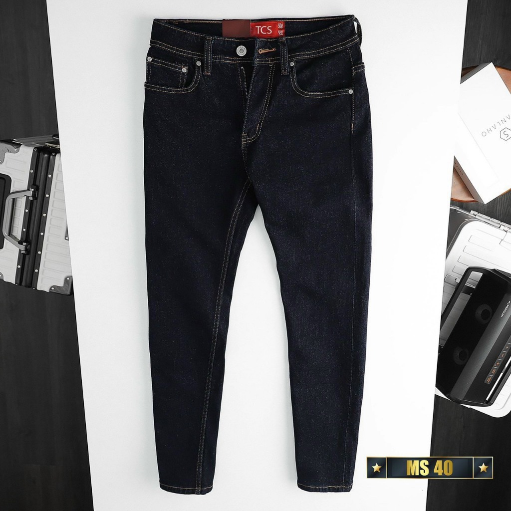 QUẦN JEAN NAM TRƠN CAO CẤP MÀU XANH CÓ ĐỘ CO GIẢN MẠNH M S 05