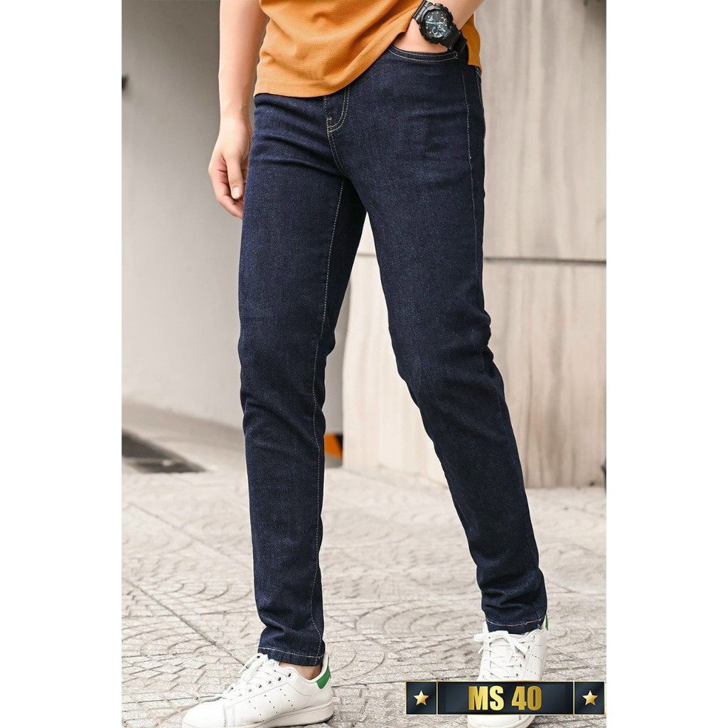 QUẦN JEAN NAM TRƠN CAO CẤP MÀU XANH CÓ ĐỘ CO GIẢN MẠNH M S 05