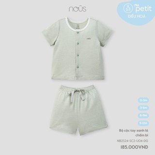 Bộ quần áo Nous cộc tay cài thẳng phối màu xinh xắn cho bé trai, bé gái chất liệu thoáng mát từ 0-3 tháng đến 9-12 tháng