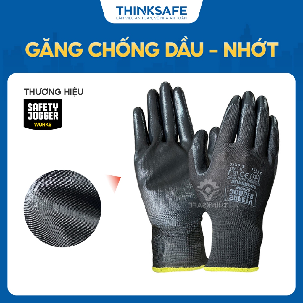 Găng tay lao động chống dầu Jogger Superpro phủ nutrile, Bao tay bảo hộ, găng tay đi xe máy, chống cắt cấp 1 - Thinksafe