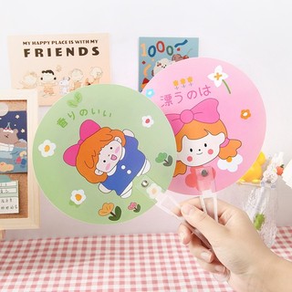 Quạt nhựa cầm tay cute dễ thương hình thú hoa quả – Quạt tròn cầm tay BTS GIÁ TỐT