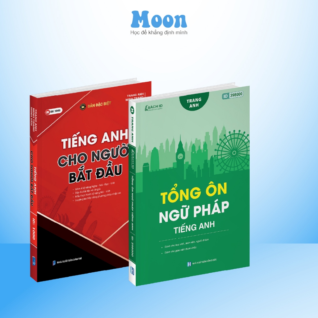 Sách học tiếng anh từ mất gốc: Combo tiếng anh cho người mới bắt đầu và tổng ôn ngữ pháp tiếng anh cô Trang Anh | BigBuy360 - bigbuy360.vn